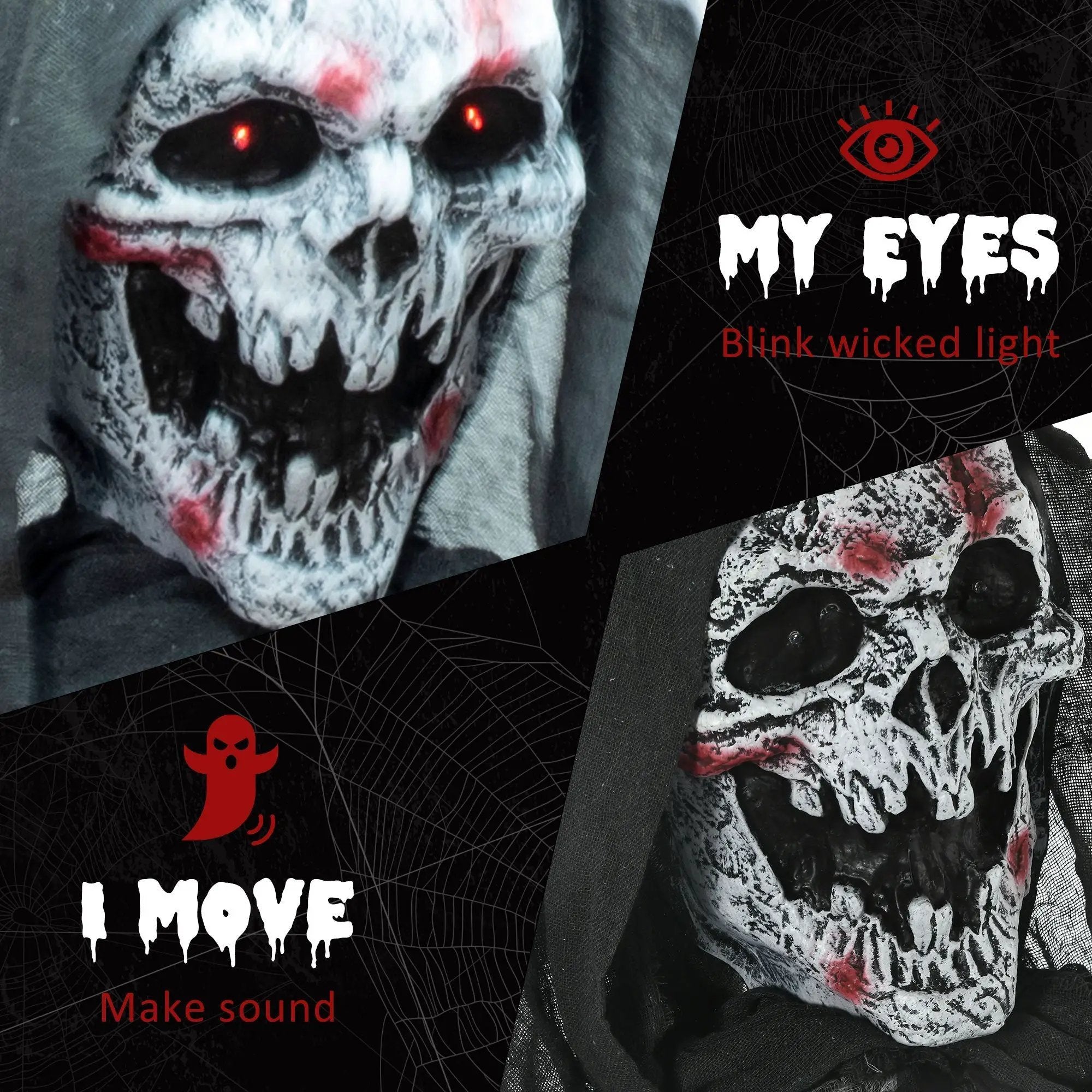 74" Animated Skeleton Witch of the Haunted Hollow by HouseOfZazla
