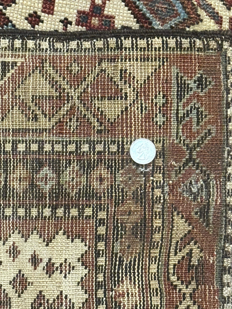 Antique Caucasian Shirvan Rug 3x5, Dagestan Prayer Rug, Collectible, Early 20th Century Rug by Jewel Rugs