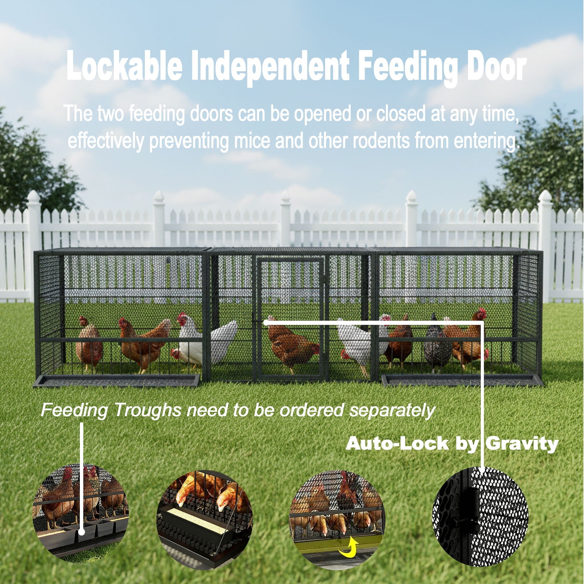 Thickened Chicken Coop For Outdoor - Black / Silver by HouseOfZazla