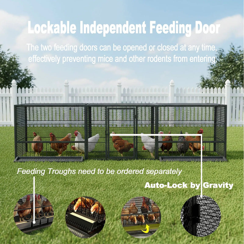 Thickened Chicken Coop For Outdoor - Black / Silver by HouseOfZazla
