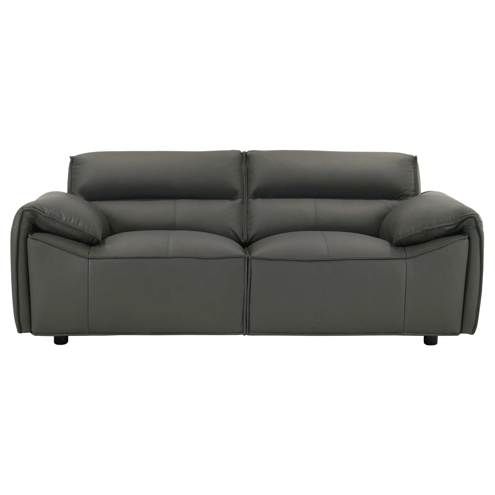 Buxton Top Grain Leather Upholstered Loveseat Graphite by Unique Piece Furniture