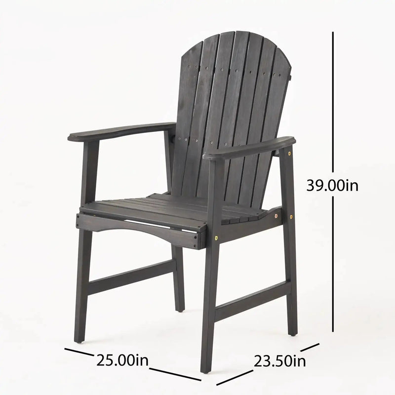 Outdoor Weather Resistant Acacia Wood Adirondack Dining Chairs (Set of 2) by HouseOfZazla
