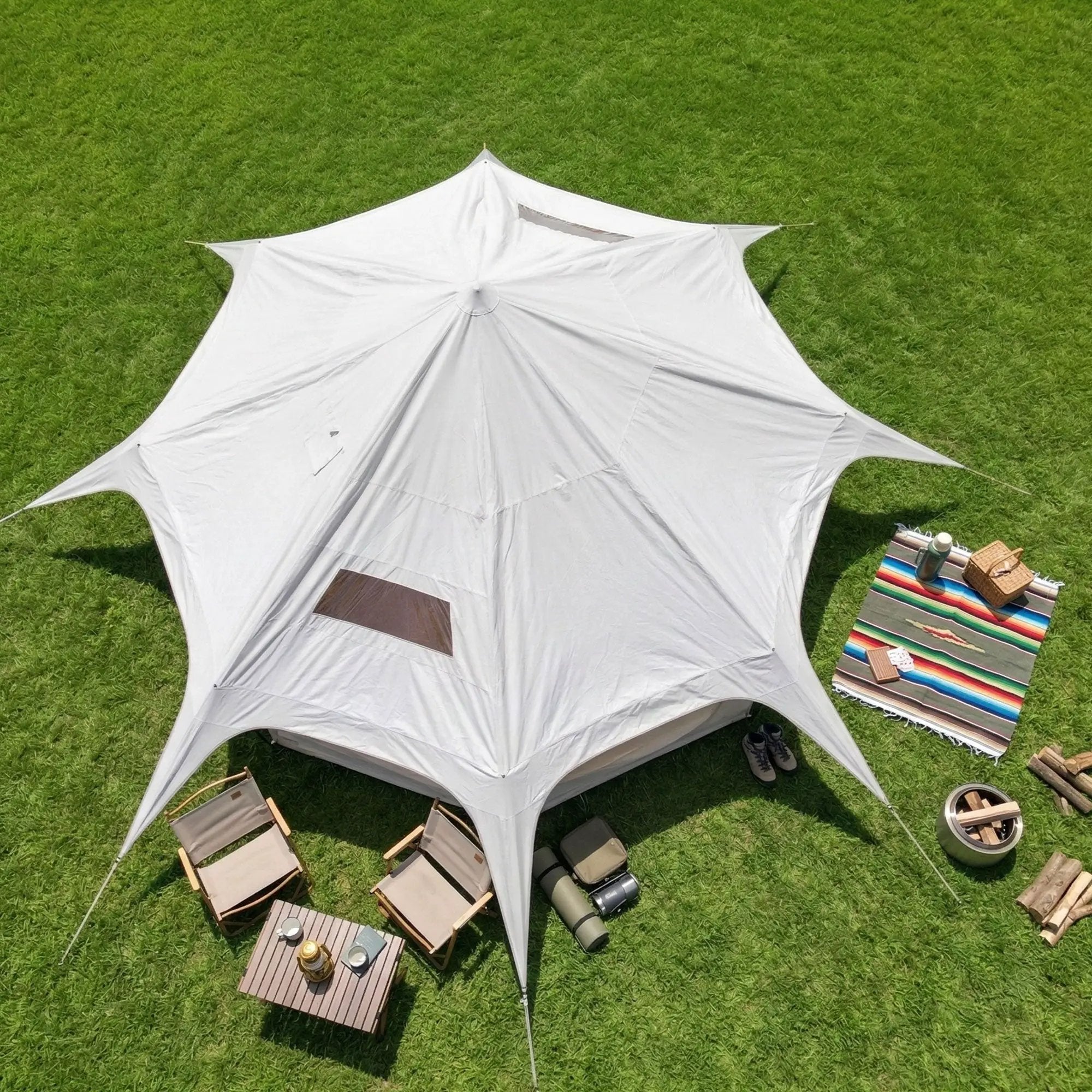 600D Oxford Bell Tent 14.8ft*9.2ft with Stove Jack by HouseOfZazla