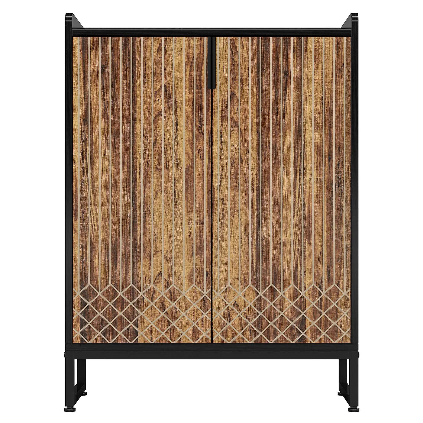 5 Tier Shoe Cabinet With Doors, Compact Entryway Storage Organizer by HouseOfZazla