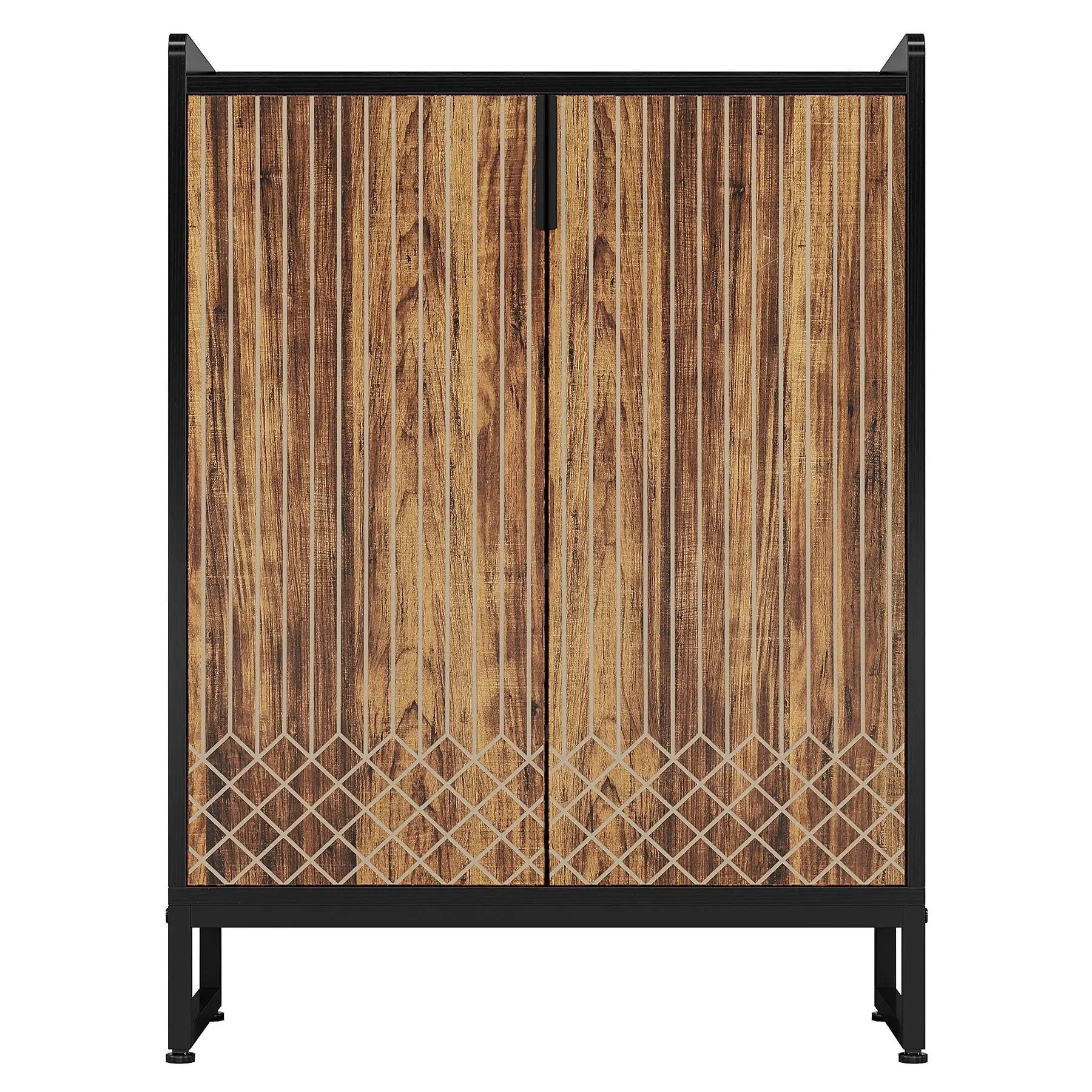 5 Tier Shoe Cabinet With Doors, Compact Entryway Storage Organizer