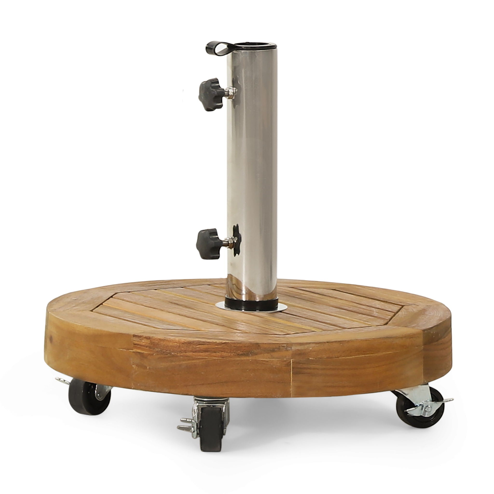 Ralph Round Umbrella Base - Teak by HouseOfZazla