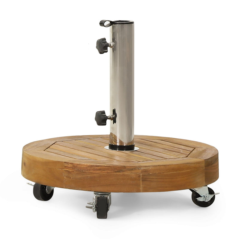 Ralph Round Umbrella Base - Teak by HouseOfZazla