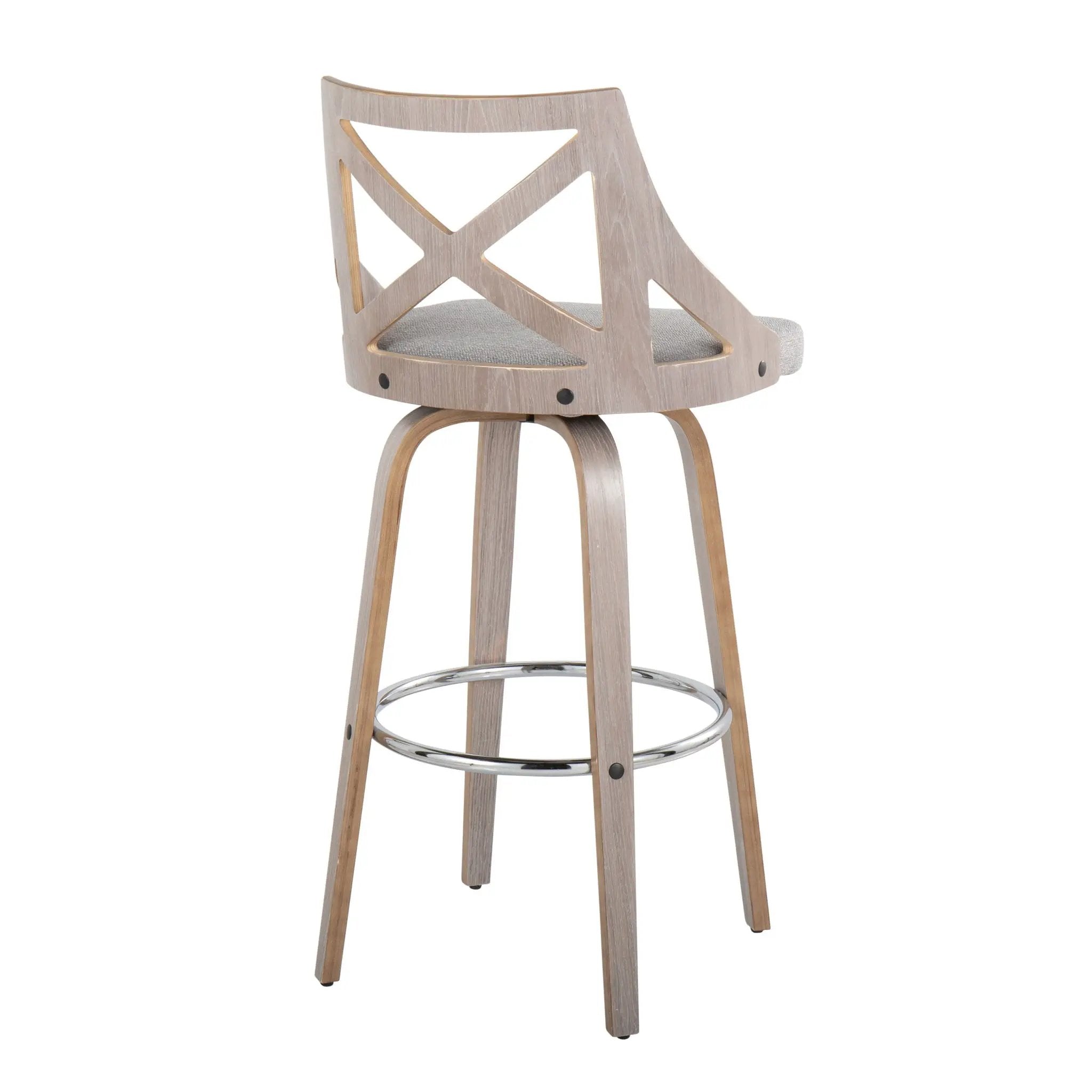 Charlotte - Farmhouse Fixed Height Bar Stool With Round Footrest (Set of 2) by Unique Piece Furniture
