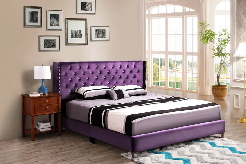 Upholstered Nailhead Trim Chic Bed by HouseOfZazla