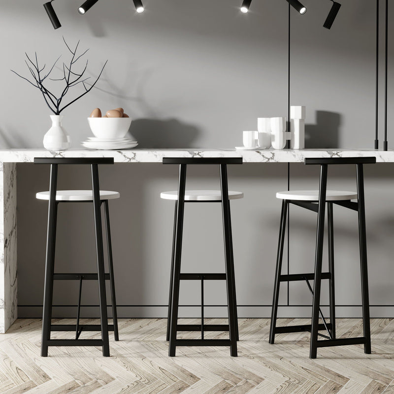 Modern Bar Stools With Backrest For Kitchen (Set of 3) by HouseOfZazla