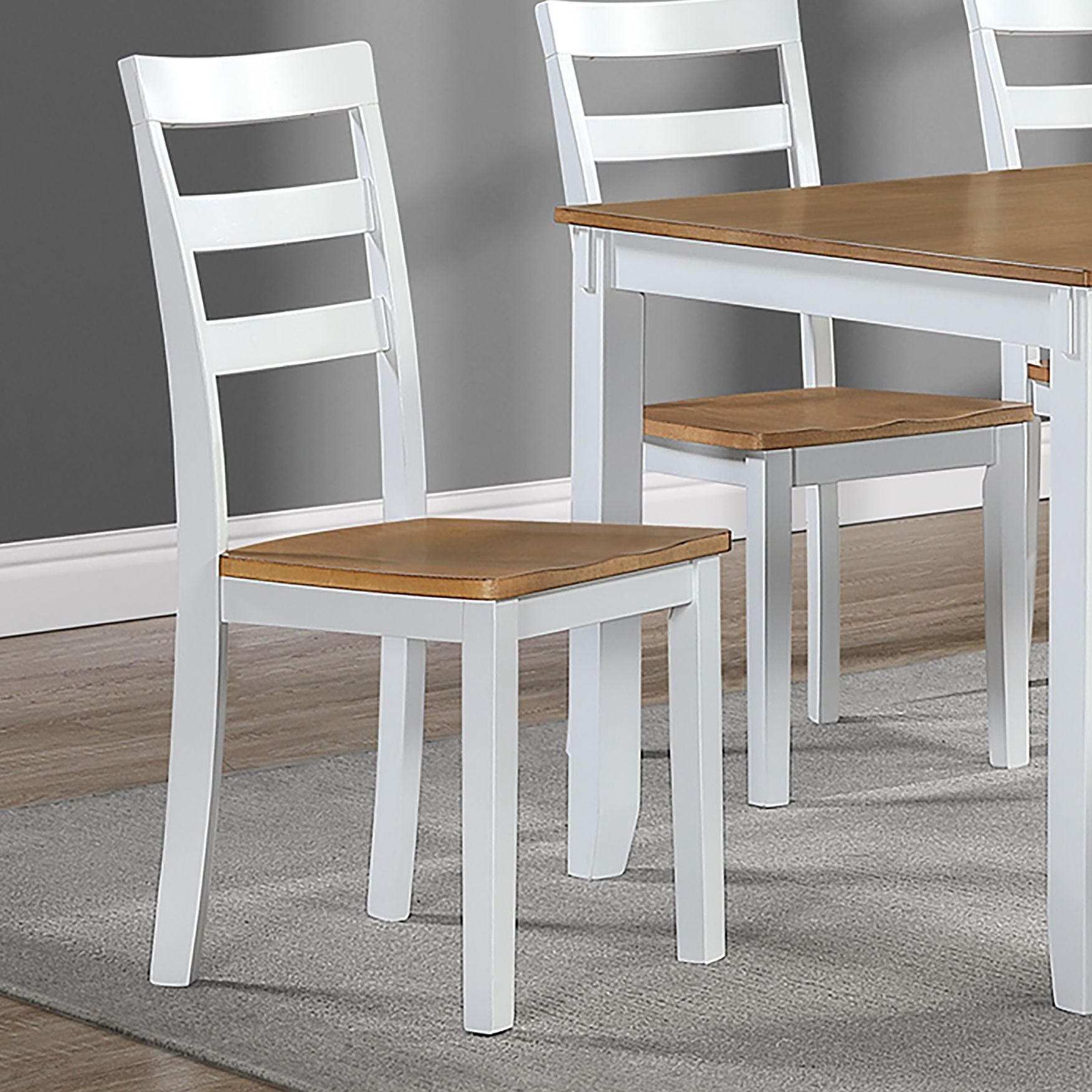 6 Piece Dining Set Table With 4 Side Chairs And Bench - Light Brown / White by HouseOfZazla