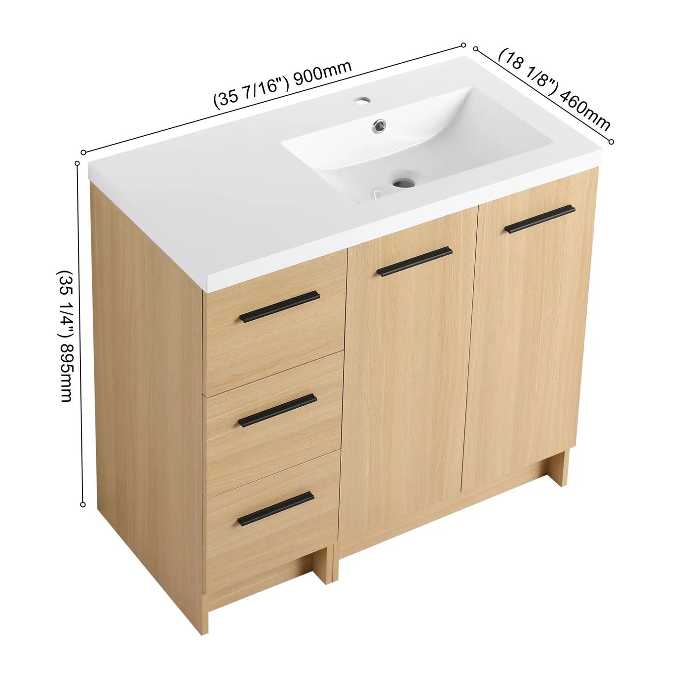 Wall Mounted Floating Bathroom Vanity With Sink, Door & Drawers Modular Cabinet by Unique Piece Furniture