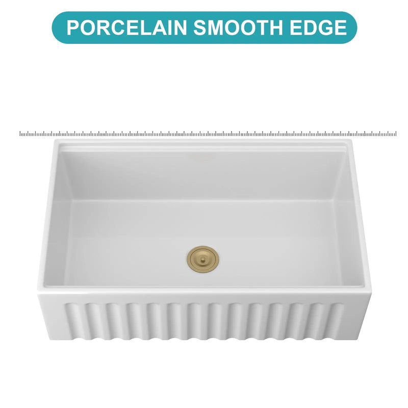 Workstation, Single Bowl Apron Front Kitchen Sink - White by HouseOfZazla