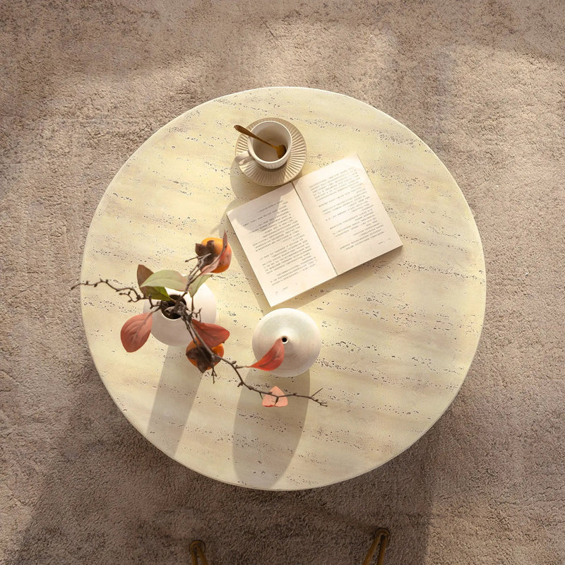 Mgo Modern Minimalist Round Accent Coffee Table by HouseOfZazla