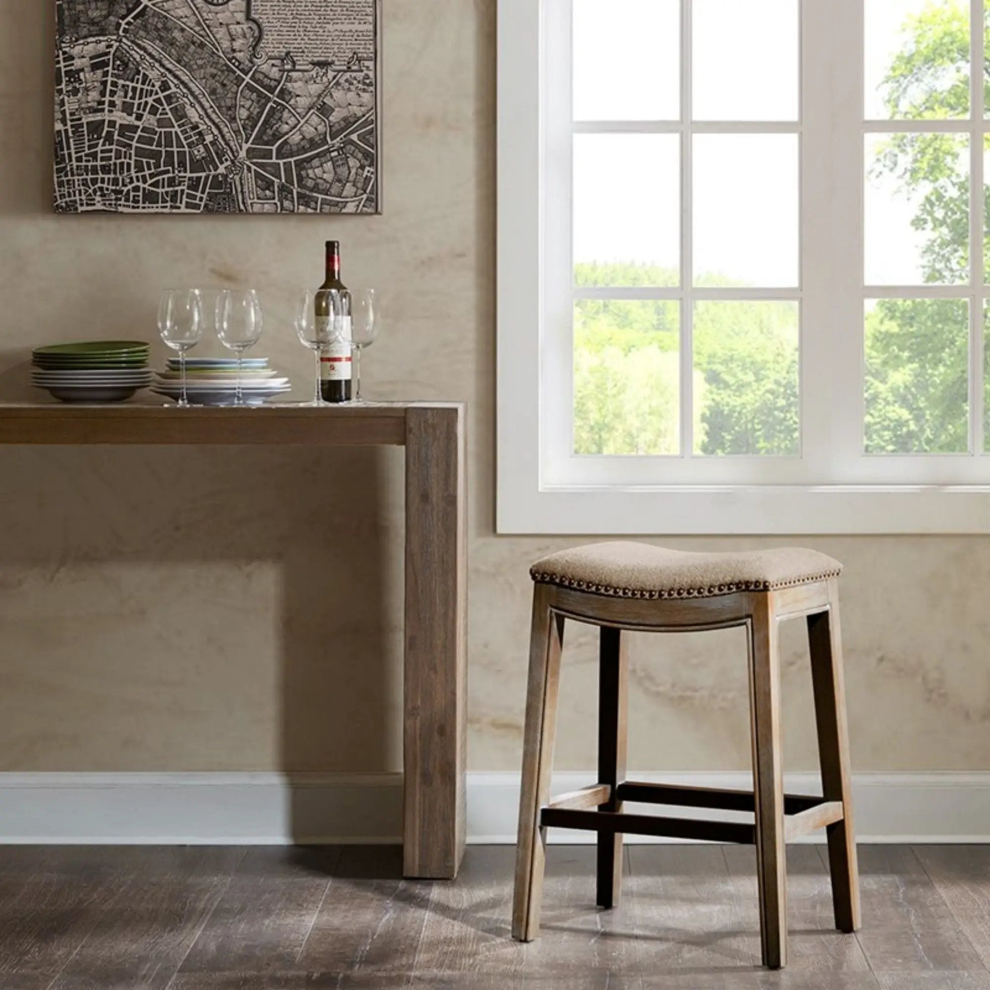 Saddle Counter Stool With High Density Foam by Unique Piece Furniture