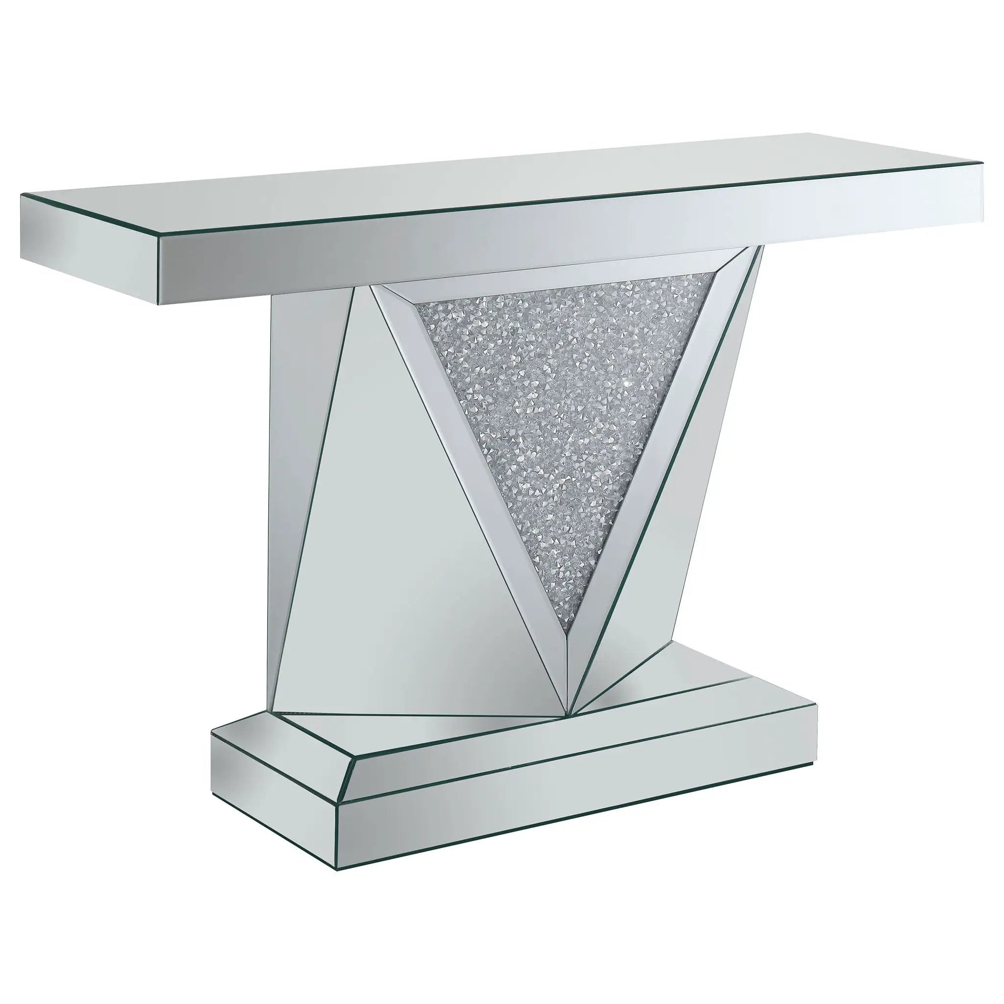 Amore Mirrored Acrylic Entryway Sofa Console Table Silver by Unique Piece Furniture