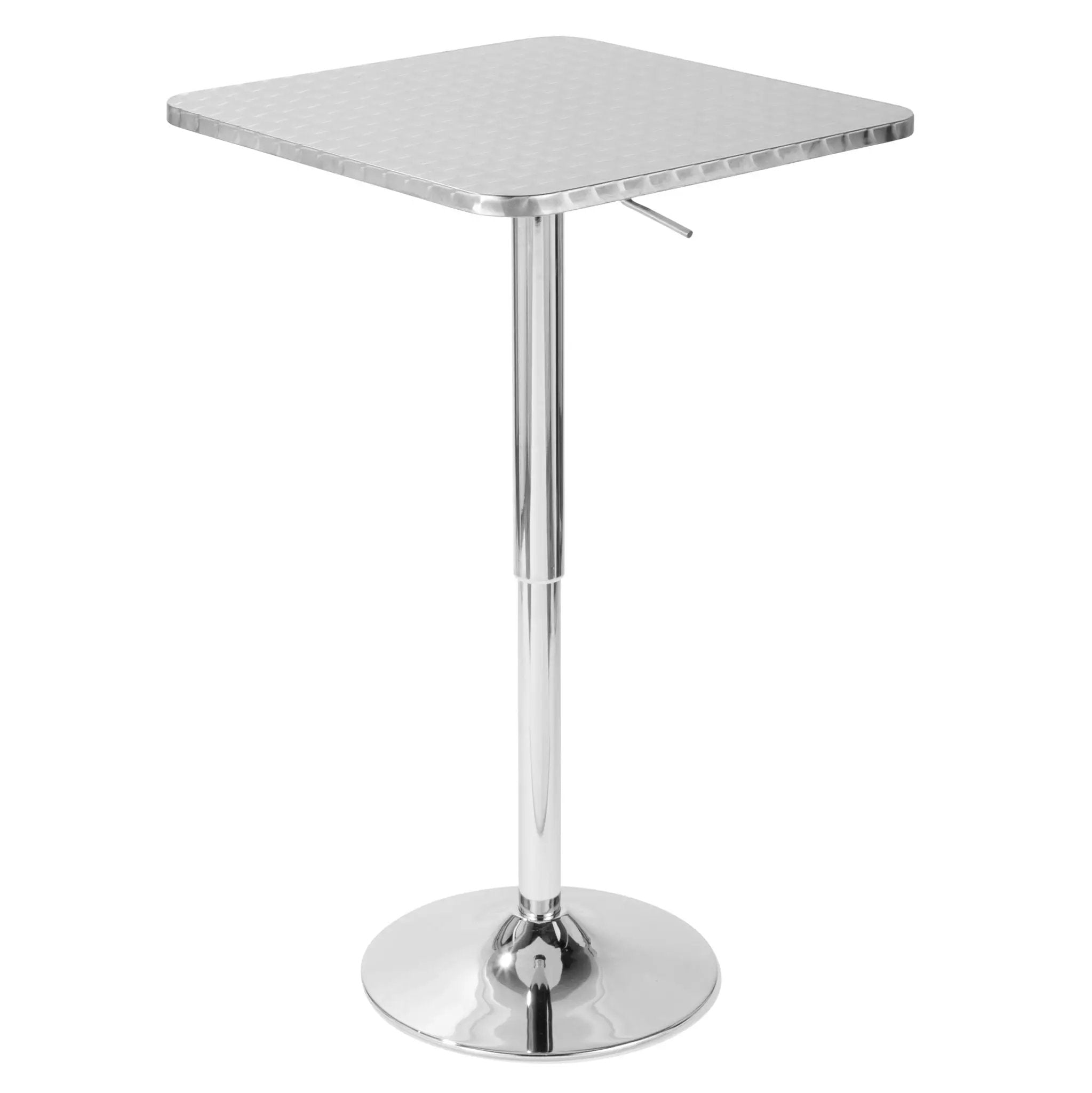 Bistro - Contemporary Adjustable Square Bar Table - Silver by Unique Piece Furniture