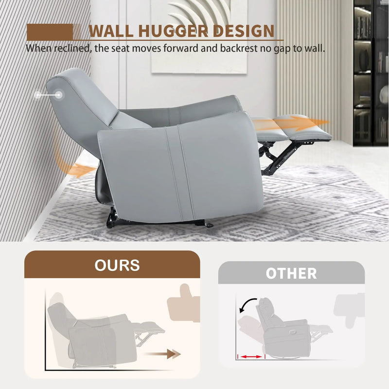 Wall Hugger Power Recliner Chair With USB Port (Type-C) by HouseOfZazla
