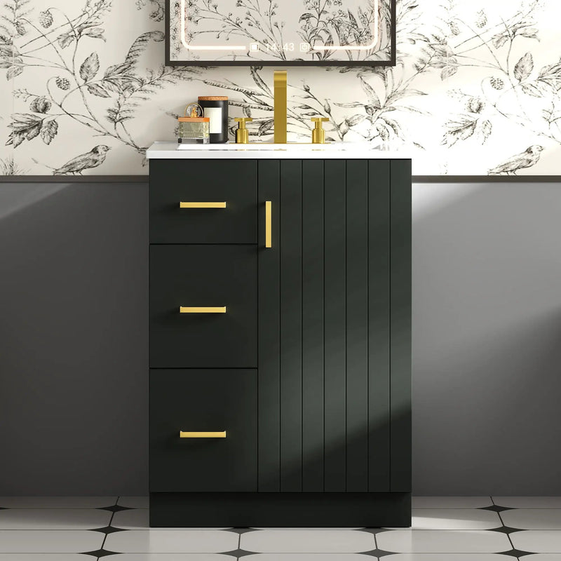 Bathroom Vanity With Under Mount Sink, 2 Drawers And Soft Closing Door