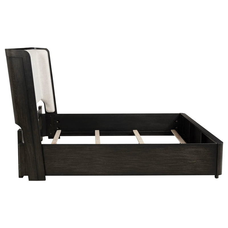 Leandro 55-inch California King Wingback Bed Burnished Black by Unique Piece Furniture