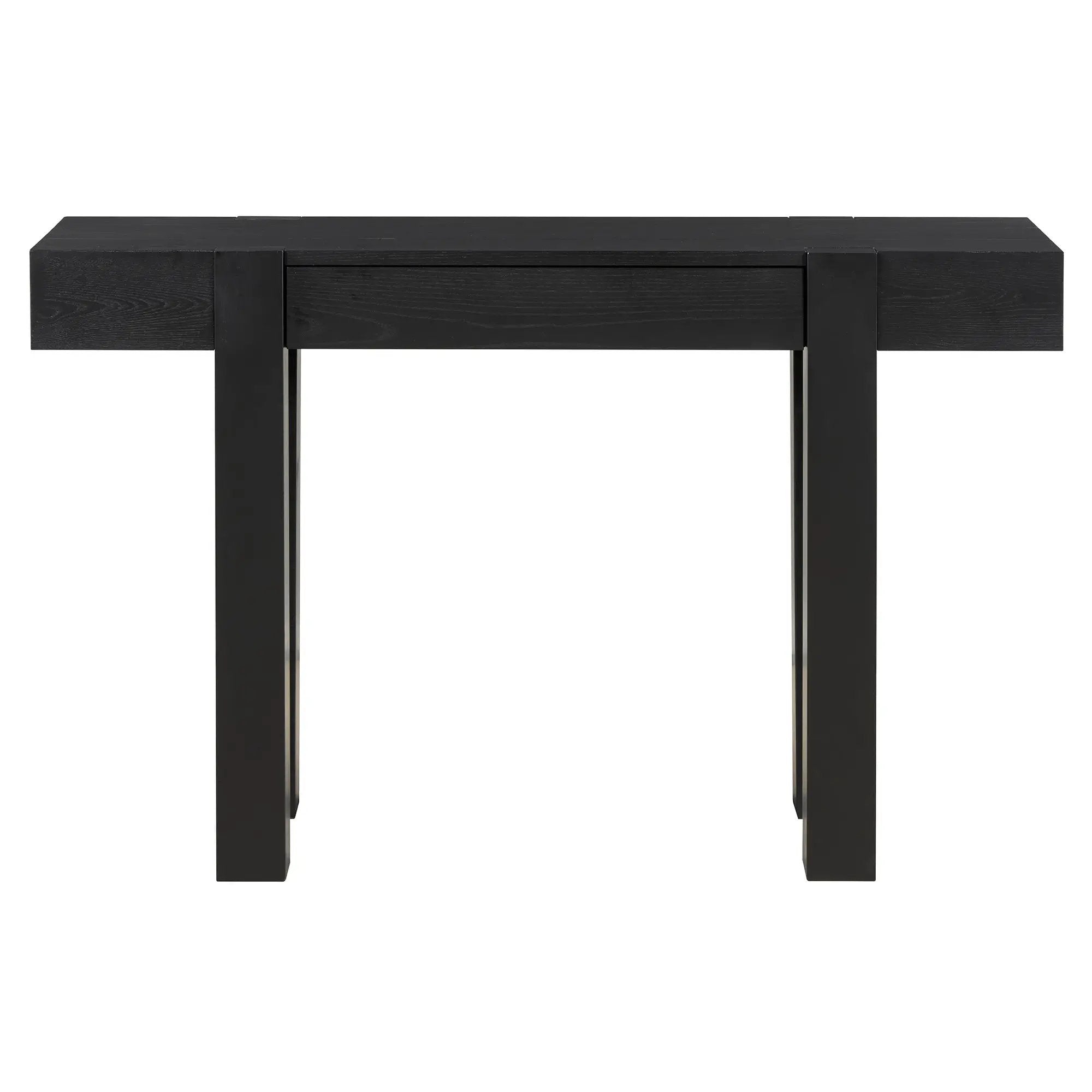 TREXM Rustic Minimalist Console Table with Hidden Drawer, Side Power Outlet by HouseOfZazla