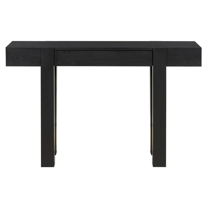 TREXM Rustic Minimalist Console Table with Hidden Drawer, Side Power Outlet by HouseOfZazla