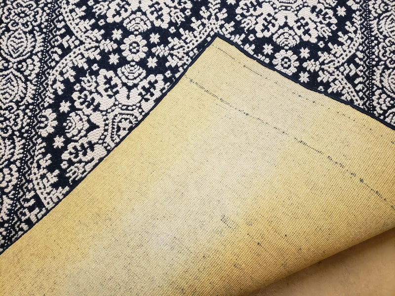 4x6 Power-Loomed Rug Dark Navy Blue & Ivory Oriental Carpet Nice by Jewel Rugs