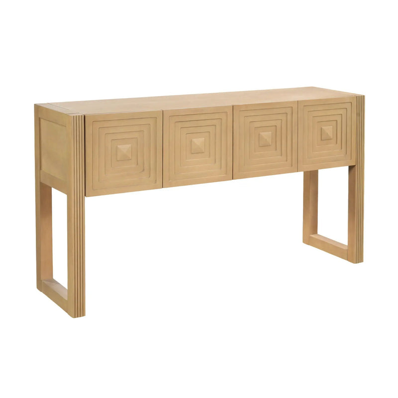 Geometric Carved Console Table With 3 Soft Close Drawers by HouseOfZazla
