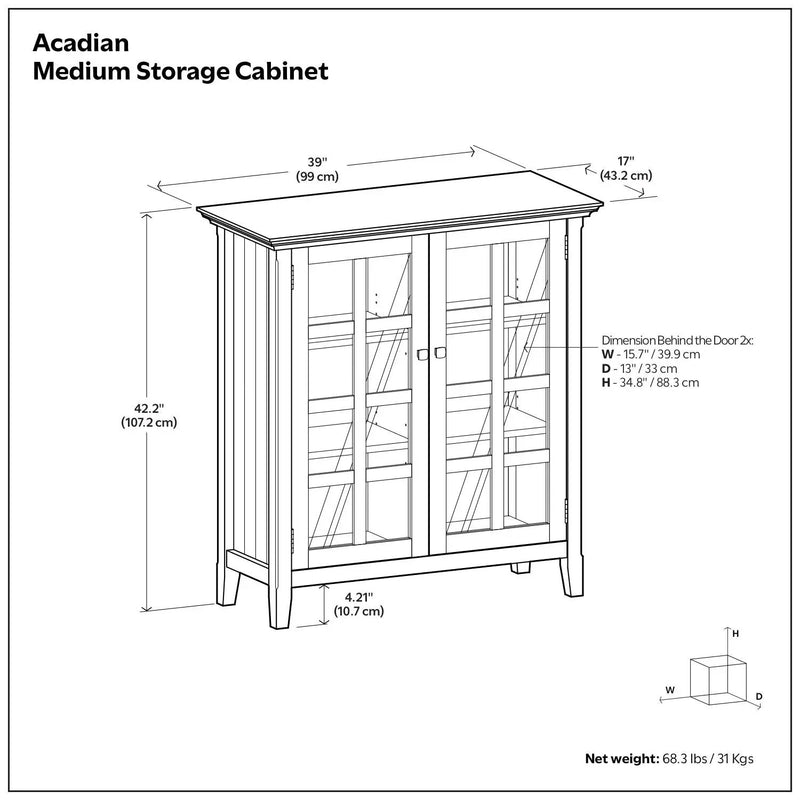 Acadian - Medium Storage Cabinet, Handcrafted by Unique Piece Furniture