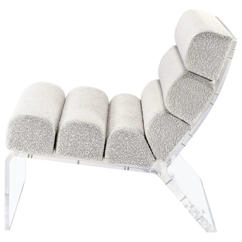 Serreta Boucle Upholstered Armless Acrylic Chair Ivory by Unique Piece Furniture