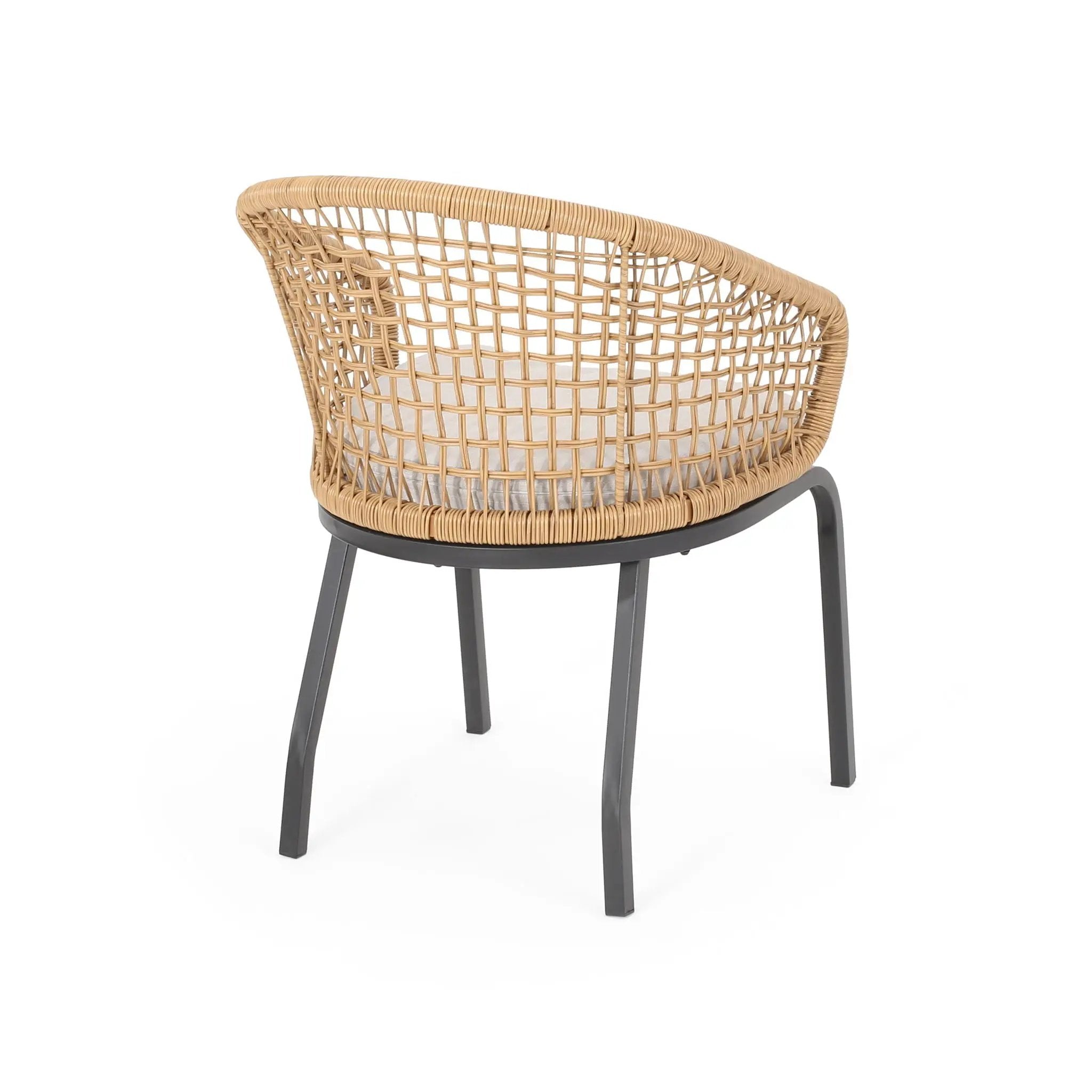 Outdoor Wicker Chair With Powder-Coated Iron Legs by HouseOfZazla