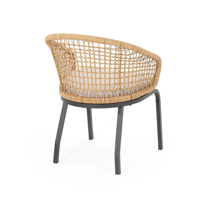 Outdoor Wicker Chair With Powder-Coated Iron Legs by HouseOfZazla