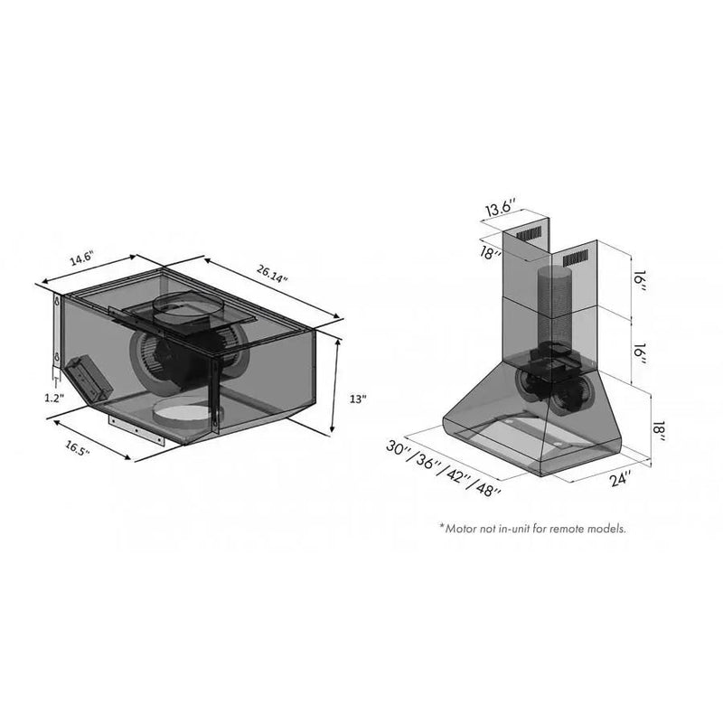 ZLINE 30" Remote Blower Stainless Steel Wall Range Hood, 687-RS-30-400 by Farmhouse Kitchen and Bath
