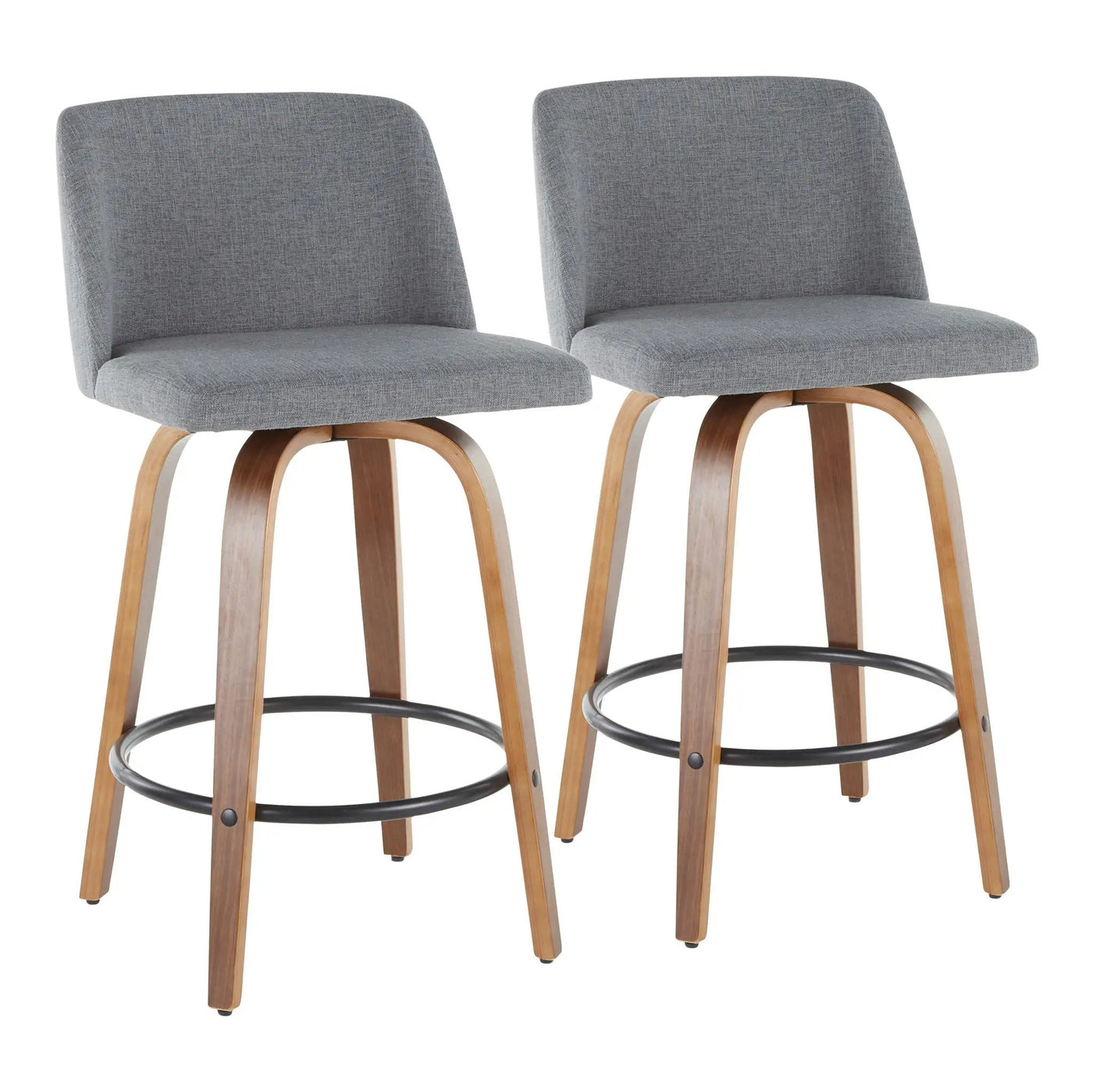 Toriano - Mid Century Modern, Counter Stool (Set of 2) by HouseOfZazla