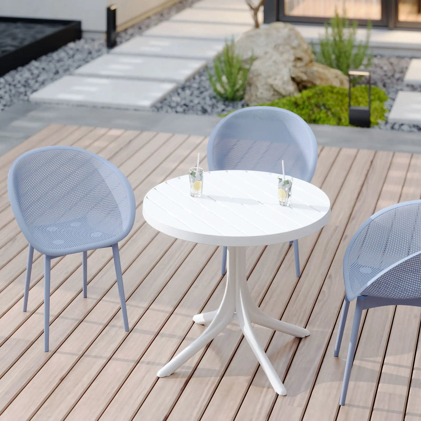 Modern Lounge Chair Set With Round Table by HouseOfZazla