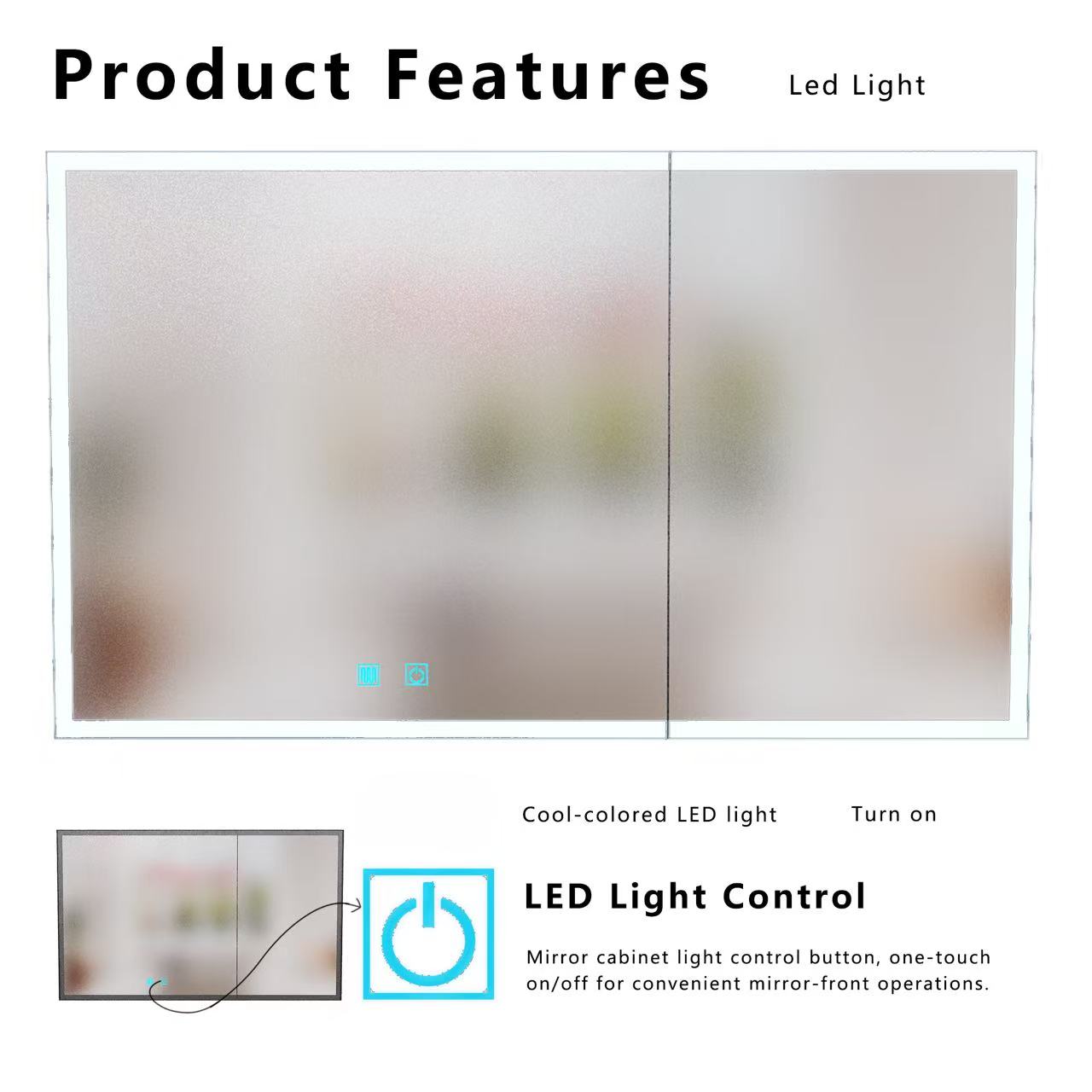 LED Bathroom Medicine Cabinet with Single-Color by HouseOfZazla
