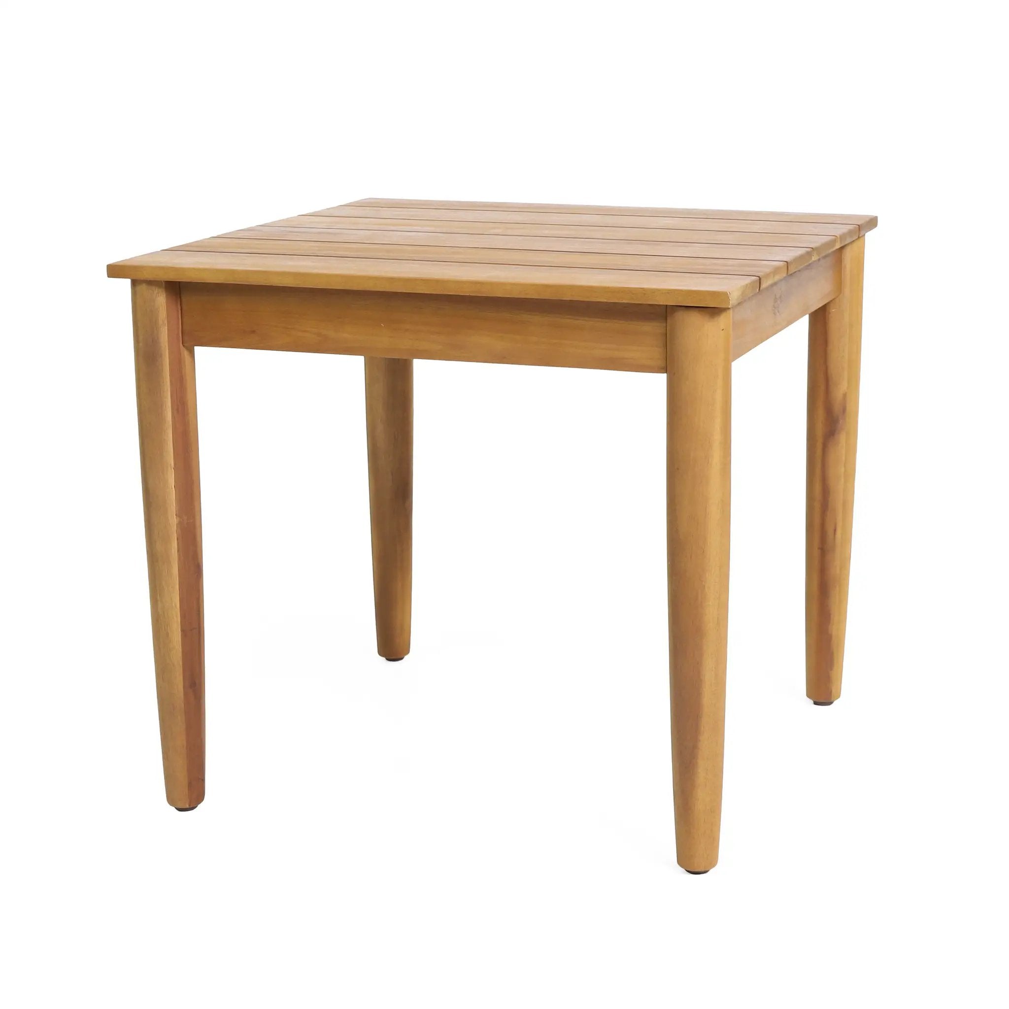 Acacia Wood Outdoor Set: 2 Club Chairs + Rustic Slat Side Table by HouseOfZazla