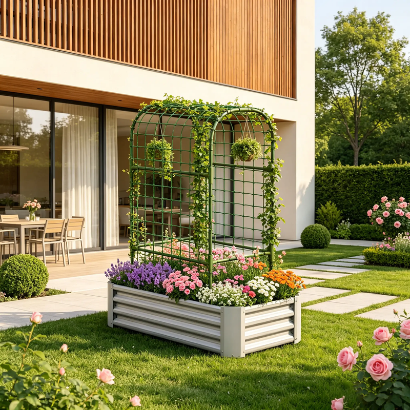 2-in-1 Raised Garden Bed with Trellis by HouseOfZazla