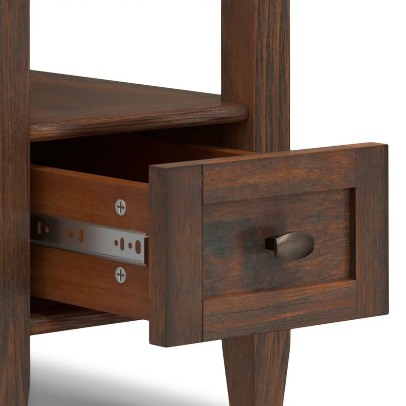 Warm Shaker - Narrow Side Table - Distressed Charcoal Brown by Unique Piece Furniture