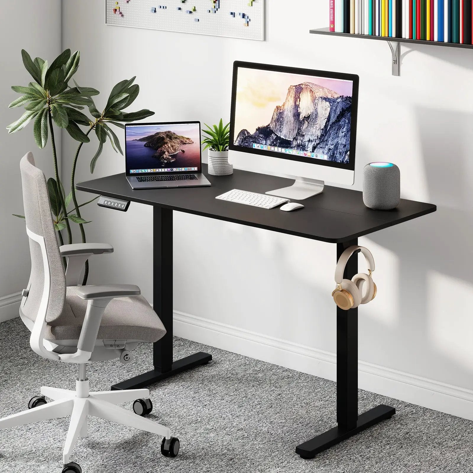 48 Inch x 24 Inch Ergonomic Electric Standing Desk with 3 Memory Settings for Home Office by DirectDeals