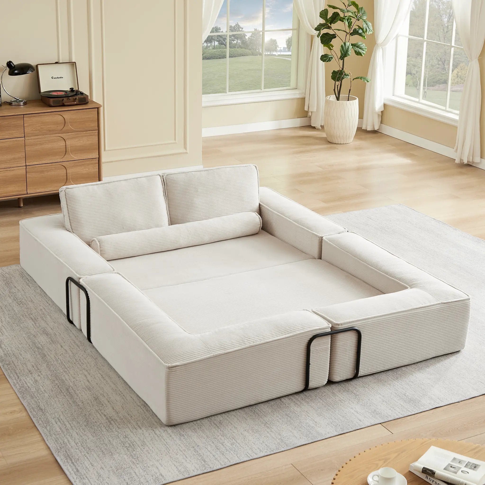 Large Modern Corduroy Sofa Can Be Freely Combined by HouseOfZazla