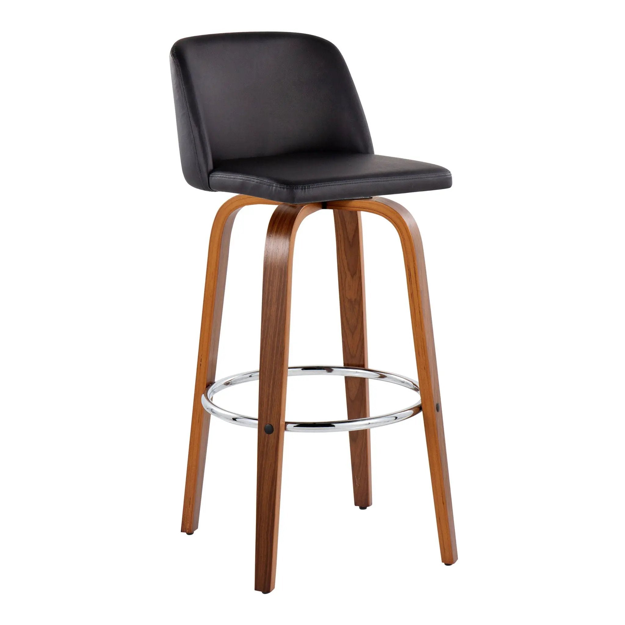 Toriano - Mid Century Modern Fixed Height, Barstool With Swivel With Round Footrest (Set of 2) by Unique Piece Furniture