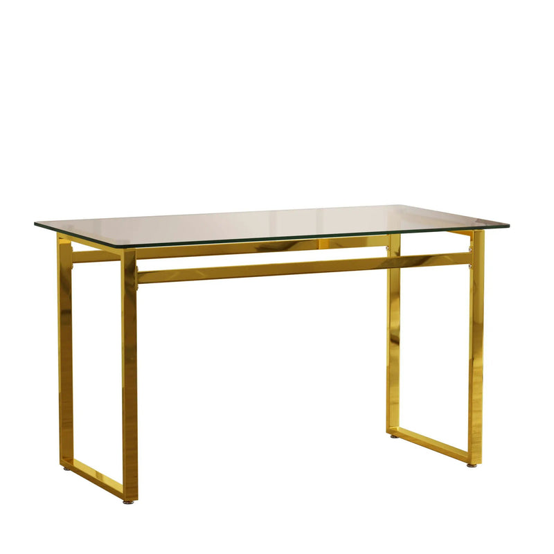 Modern Minimalist Rectangular Dining Table With Tempered Glass Top by Unique Piece Furniture