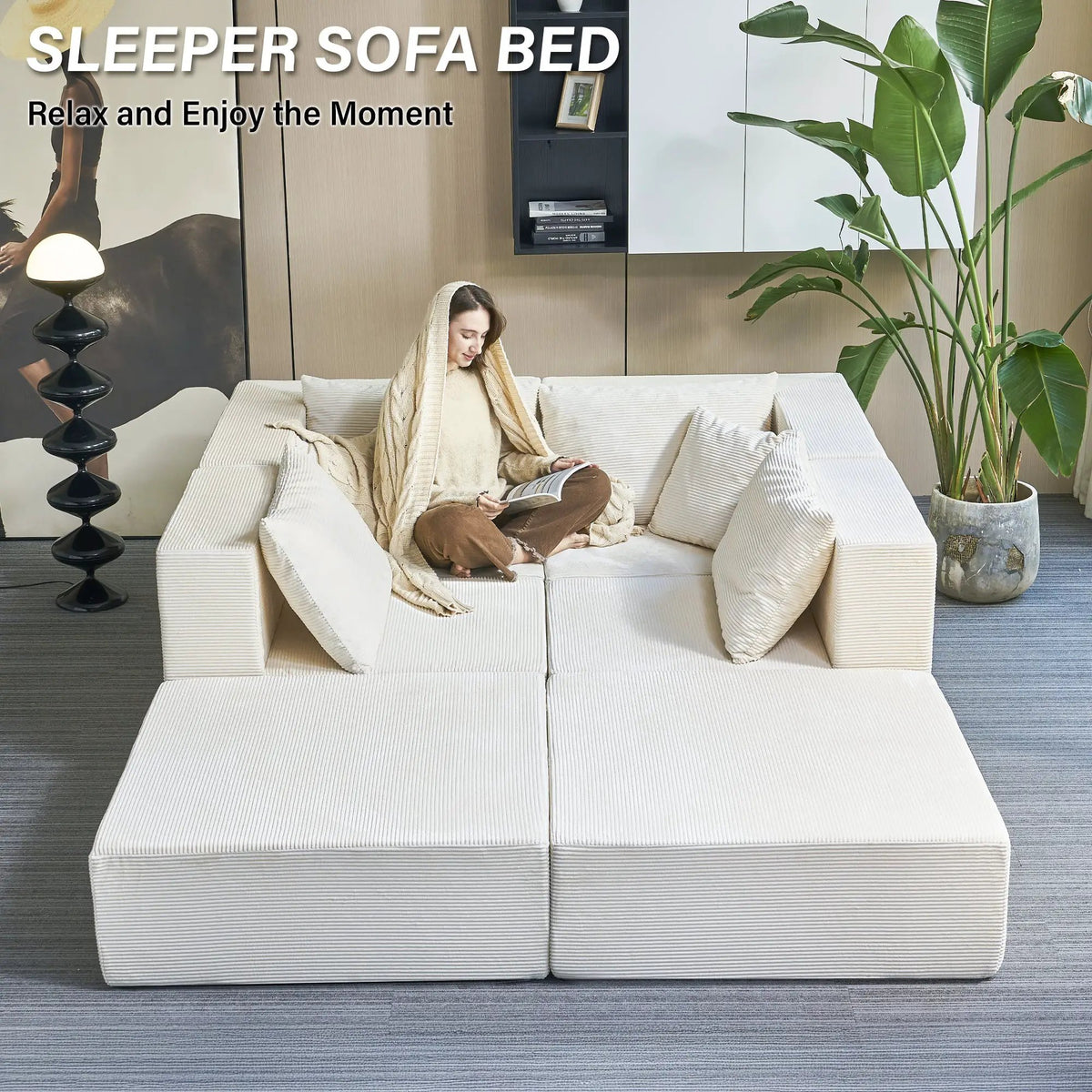 140" Modular Sectional Sofa Bed by HouseOfZazla