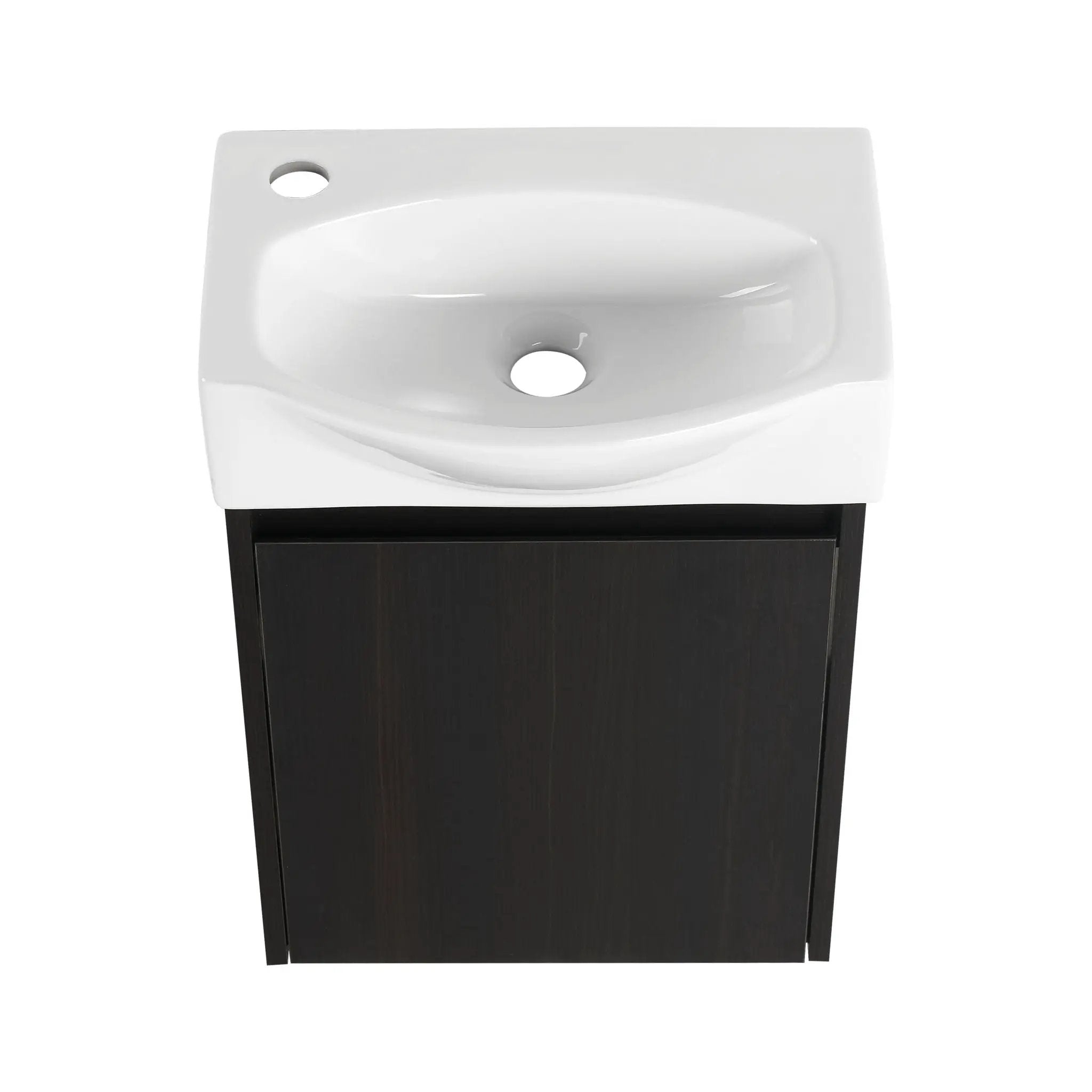 Modern Bathroom Vanity With Ceramic Basin, Wall Mounted Floating Sink Combo, Storage Cabinet by HouseOfZazla