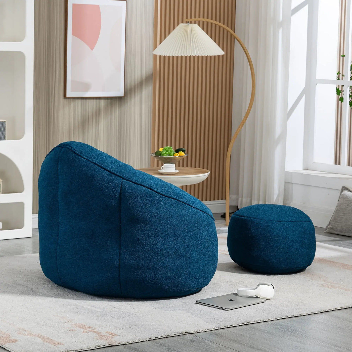 Bedding Bean Bag Sofa Chair High Pressure Foam With Footrest by Unique Piece Furniture