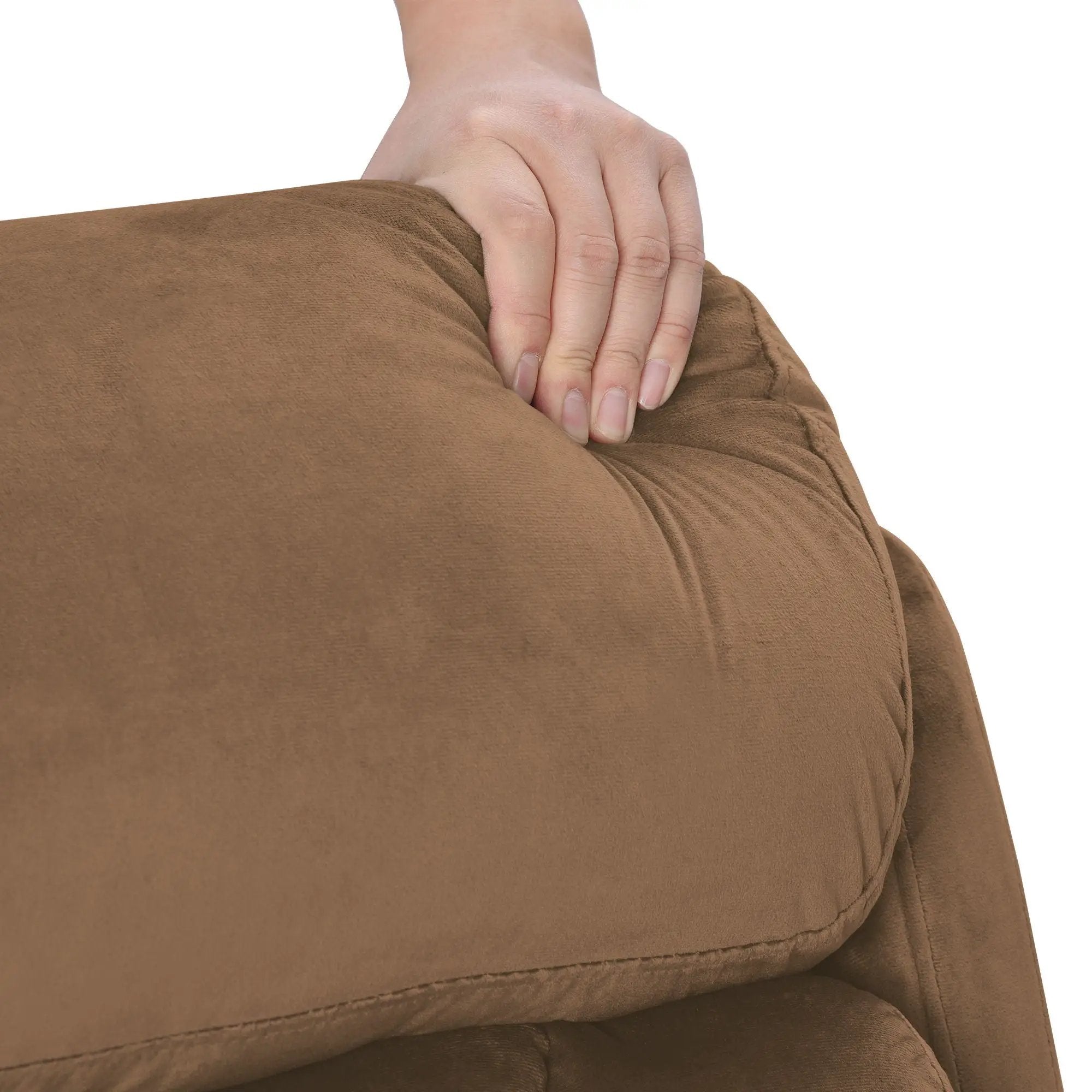 Lift Chair Recliner Power Remote Control Recliner Sofa Relax Soft Chair Anti - Skid Australia Cashmere Fabric Furniture Living Room - Brown by HouseOfZazla