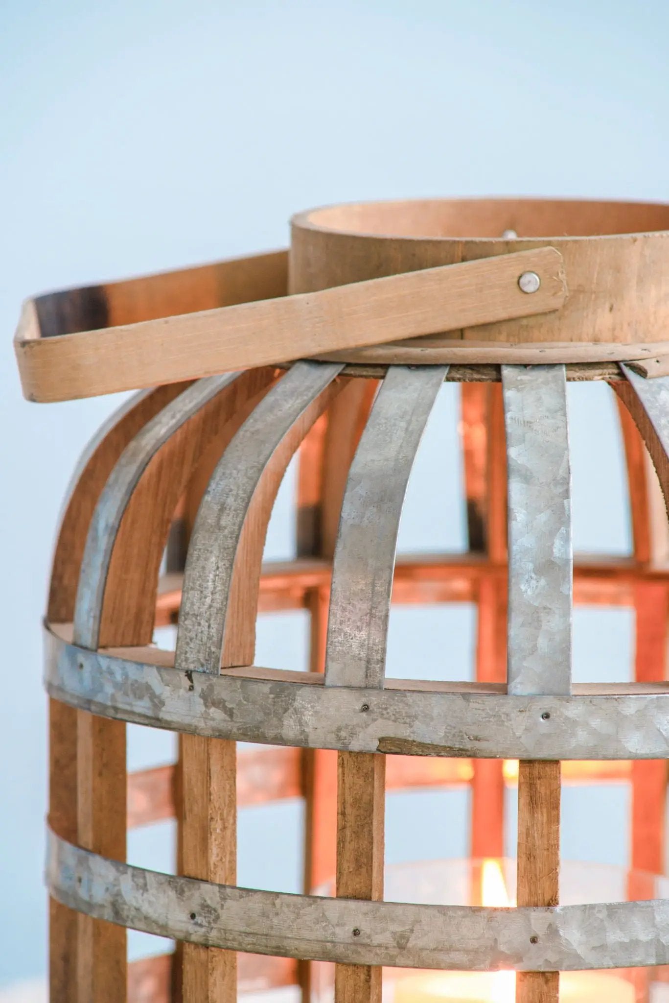 Decorative Lantern With Handle, Wooden Lantern For Indoor Outdoor, Home Garden Wedding by Unique Piece Furniture