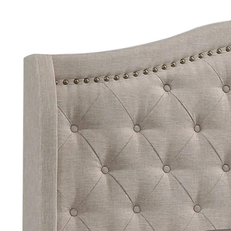Sonoma Upholstered Full Wingback Bed Beige by Unique Piece Furniture