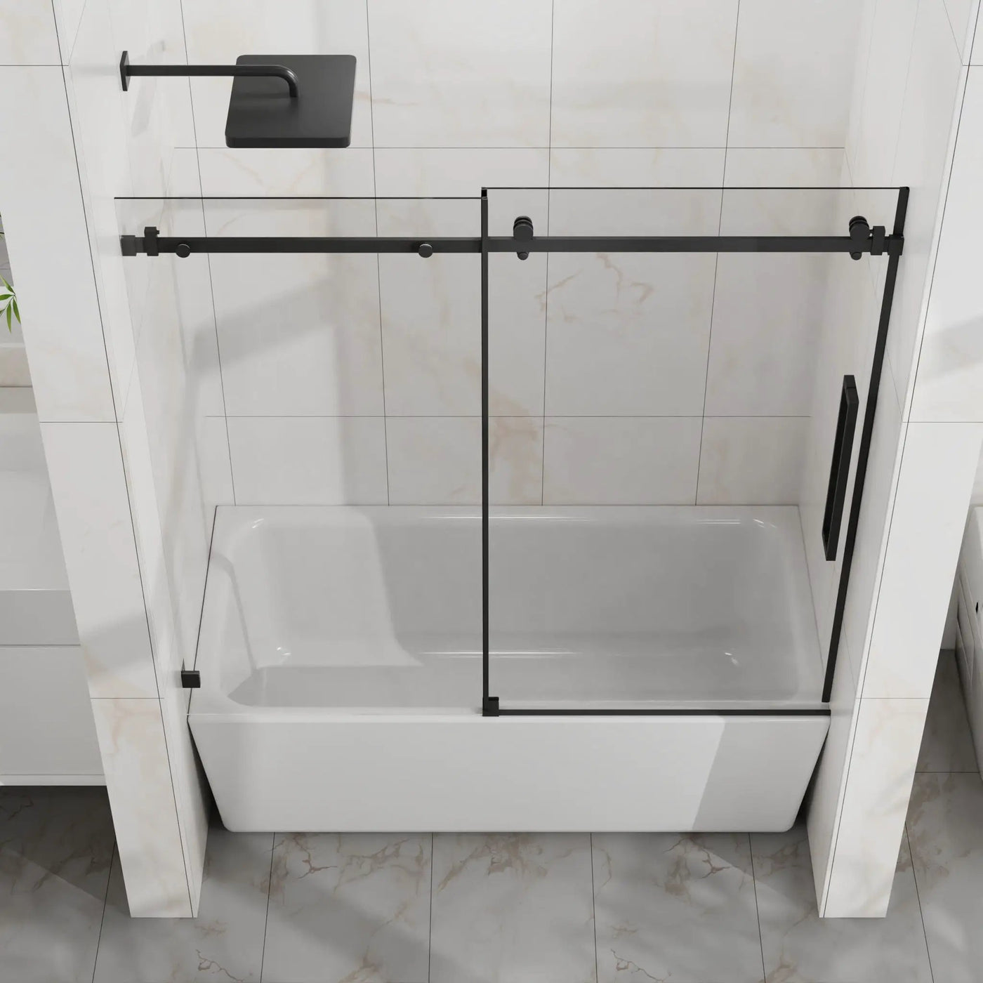 Frameless Tub Sliding Shower Door With Easy Clean Coating by HouseOfZazla